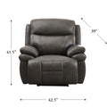 Springdale Power Headrest Zero Gravity Recliner Gray Memory Foam Genuine Leather