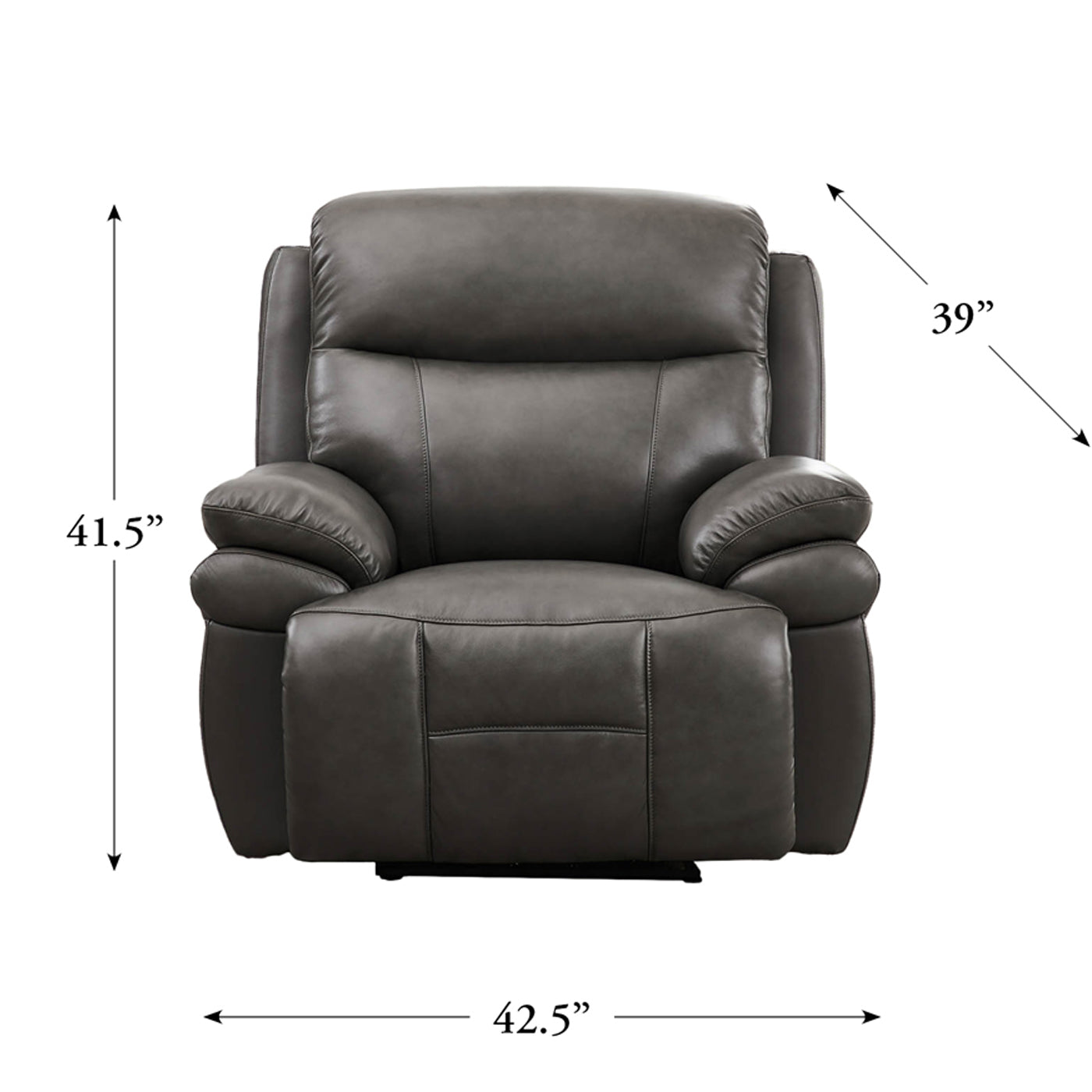 Springdale Power Headrest Zero Gravity Recliner Gray Memory Foam Genuine Leather