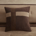 7 Piece Faux Suede Comforter Set Brown Queen Queen Brown Polyester