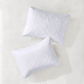 3 Piece Reversible Bedspread Set White King Cal King King White Polyester