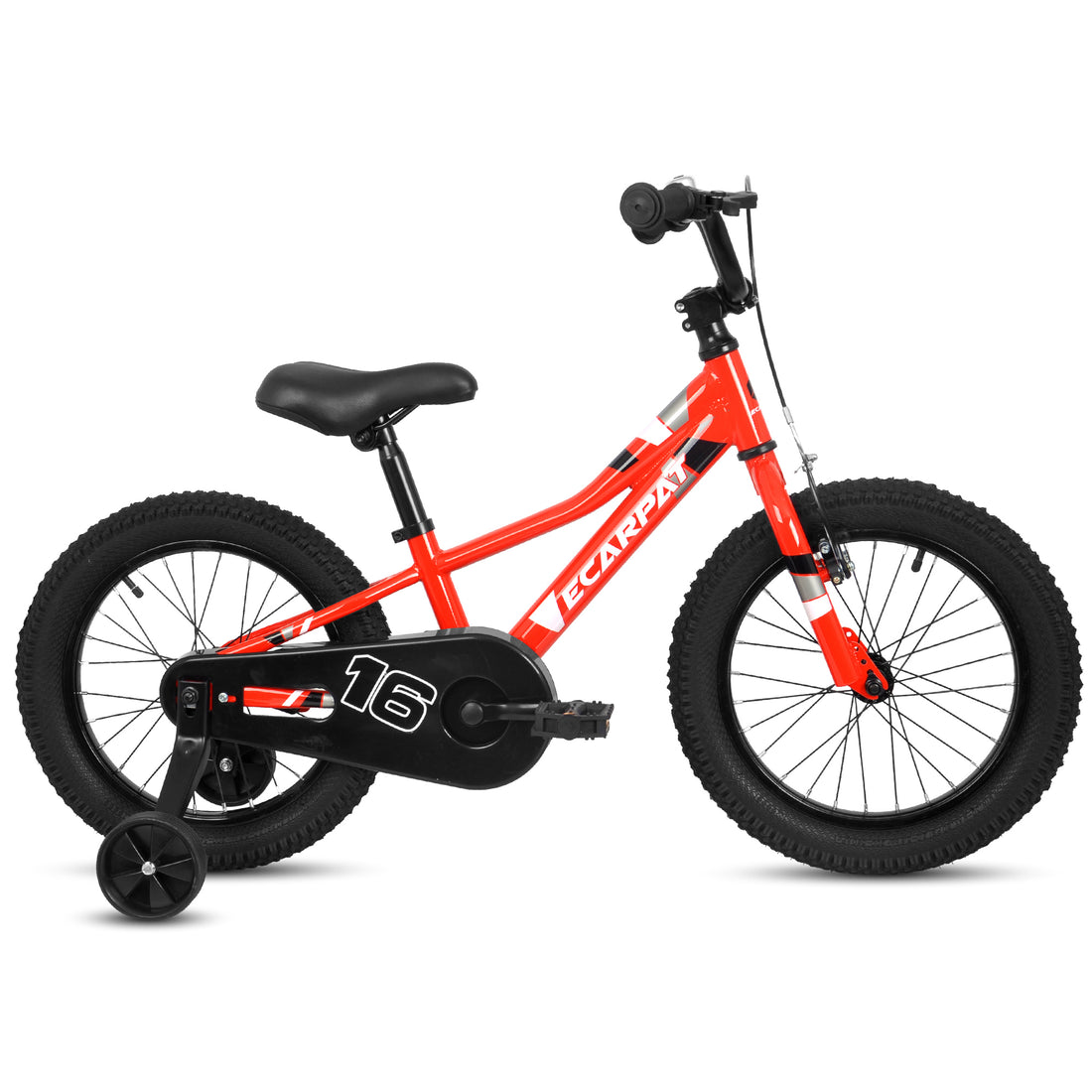 A16117 Ecarpat Kids' Bike 16 Inch Wheels, 1 Speed Boys Girls Child Bicycles For 3 4Years, With Removable Training Wheels Baby Toys, Front V Brake, Rear Holding Brake Red 50 99 Lbs Cute Polyurethane Foam 3 To 4 Years Carbon Steel Outdoor