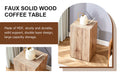 Elevate Your Living Space With This Modern Mdf Coffee Table That Showcases Smooth, Light Wood Color Texture Patterns. It Is Characterized By Stylish Design. Wood Mdf