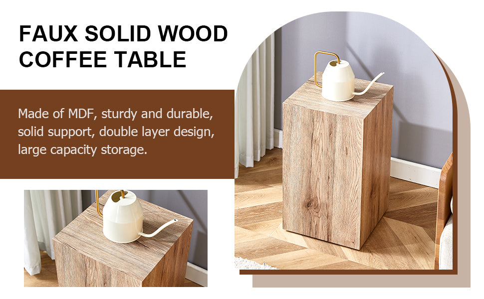 Elevate Your Living Space With This Modern Mdf Coffee Table That Showcases Smooth, Light Wood Color Texture Patterns. It Is Characterized By Stylish Design. Wood Mdf