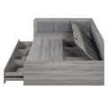 Full Size Daybed With Three Drawers And Three Storage Compartments, Gray Full Gray Mdf