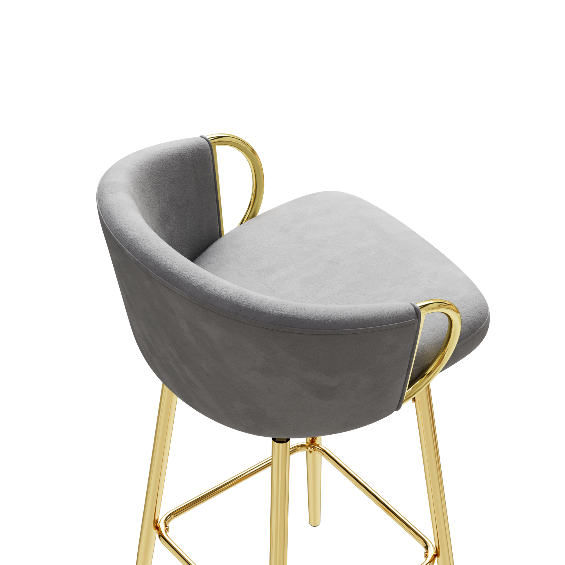 30 Inch Dining Chairs Set Of 2 Modern Style 360 Swivel Bar Chairs With Simple Design, Comfortable High Stools, And Flexible Dining Chairs Suitable For Bars, Restaurants,Velvet Bar Chair Beige Grey