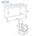 5 Piece Counter Height Dining Set, Classic Elegant Table And 4 Chairs In Natural Wood Wash Natural Wood Wash Solid Wood