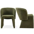 Modern Accent Chair Green Single Sofa Chair,Upholstered Side Chair Teddy Comfy Reading Chair For Dining Room Bedroom Living Room Reception Green 2Pc Green Primary Living Space Modern Set Of 2 Foam Teddy