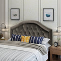 Queen&Full Sized Headboard Grey Velvet