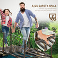 Outsunny 6' Metal Arch Backyard Garden Bridge, Safety Siderails, Arc Footbridge For Backyard Creek, Stream, Pond, Bronze Bronze Steel