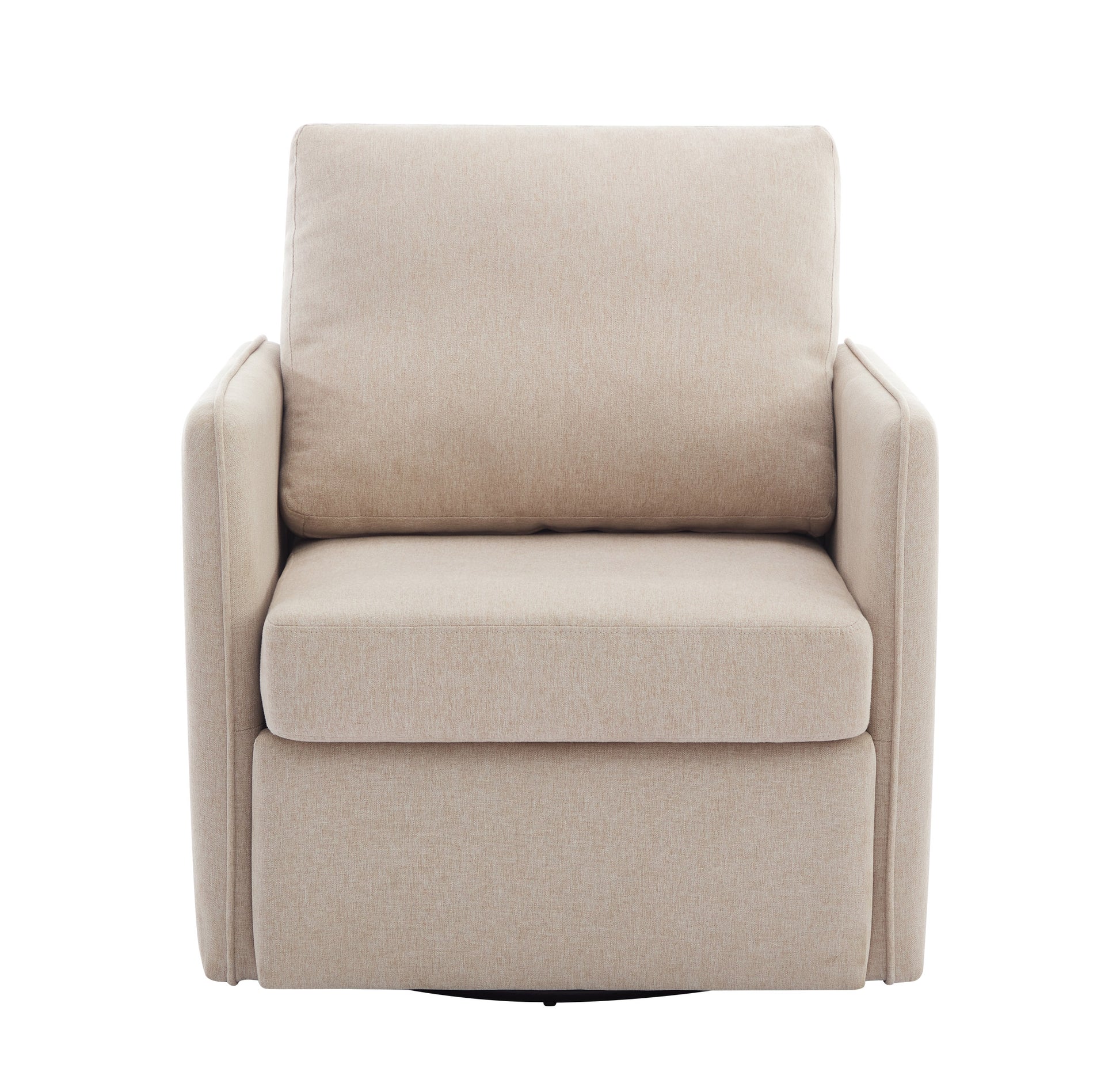 Swivel Accent Chair, Comfy Single Sofa Chair With Storage, Modern Arm Chair For Living Room, Fabric Swivel Armchair With Metal Base Beige Beige Brown Linen
