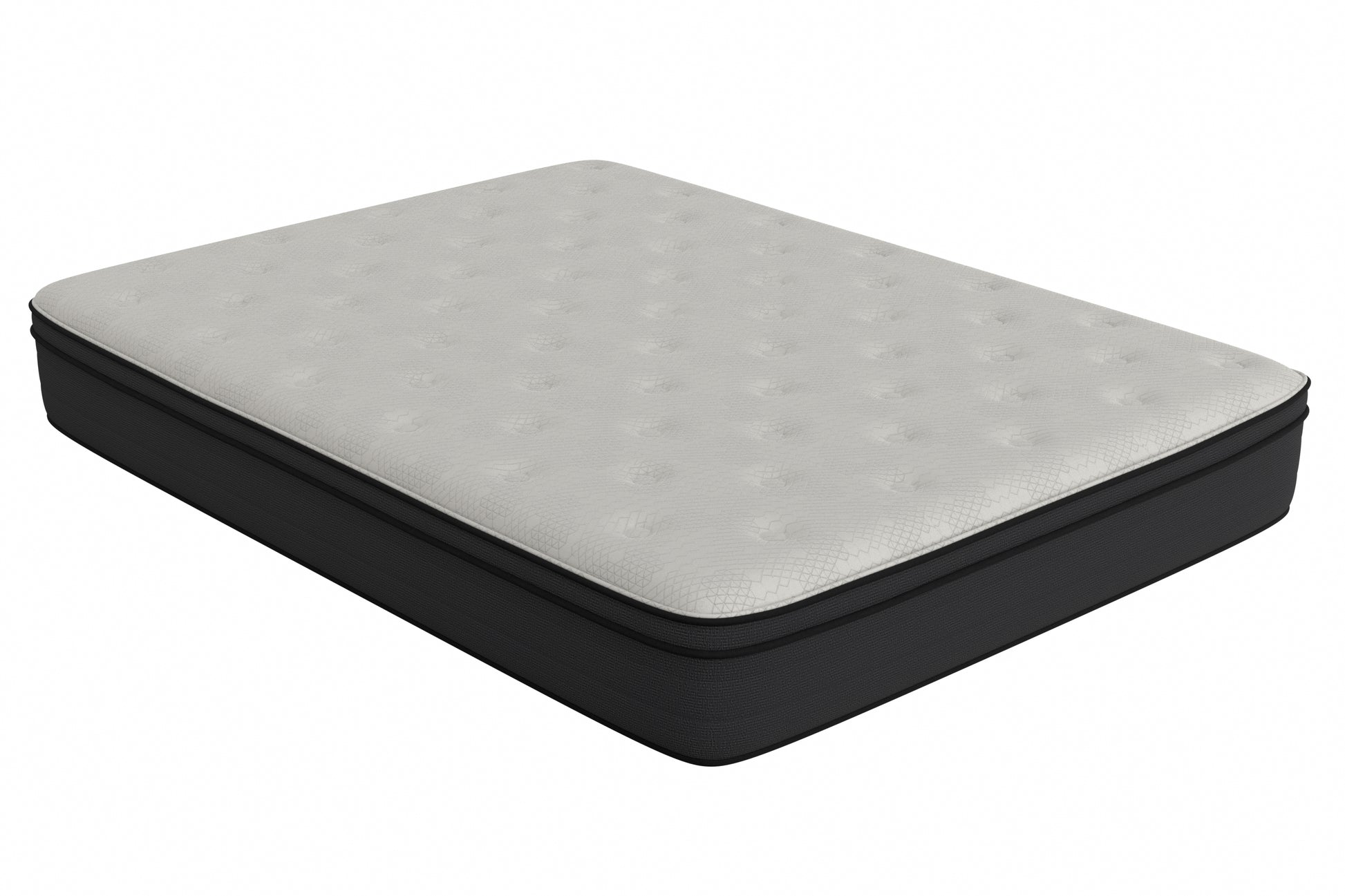 12" Full Euro Top Hybrid Memory Foam Mattress White Black Memory Foam And Polyurethane Foam Fabric Full