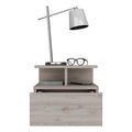 Adele Floating Nightstand With Drawer And Open Storage Shelves Grey 1 Drawer Bedroom Open Storage Modern Shelf Particle Board Engineered Wood