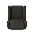 The Haven Recliner Charcoal Grey Espresso Velvet Manual Push Back Wood Soft Loose Back Poplar Flared Arms Polyester