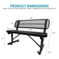 4 Ft. Outdoor Steel Bench With Backrest In Black Black Carbon Steel