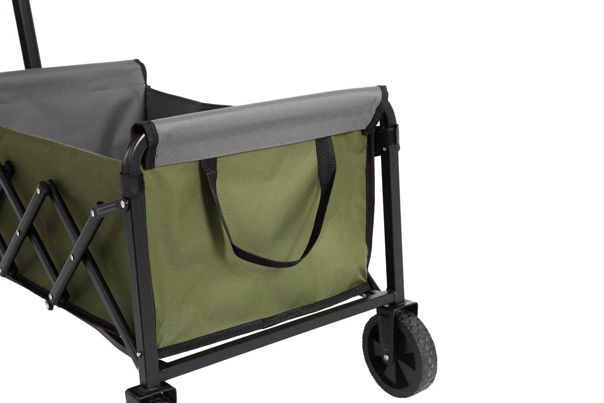 Lightweight Portable Heavy Duty Folding Beach Wagons With Wheels Outdoor Utility Carts For Grocery, Camping, Shopping, Sports, Garden With Large Capacity Army Green Army Green Steel
