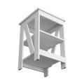Clio Auxiliary Table, With Two Shelves White White Primary Living Space Manual Freestanding Pine Bookcase Rectangular Particle Board Engineered Wood