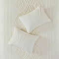 3 Piece Cotton Duvet Cover Set Queen Off White Cotton