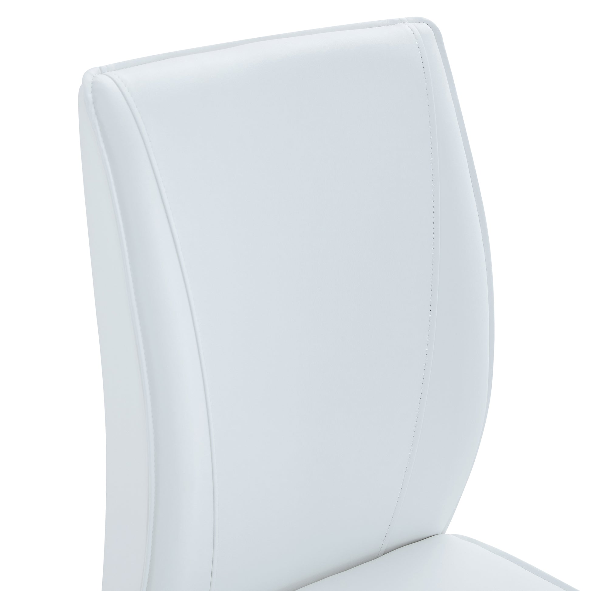 Luxury Simple Arch Chair Set Of 4 White Pu Material High Resilience Dining Chair With Arched Metal Gold Leg. White Gold Metal,Pu