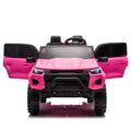 24V10A Two Seater Kids Ride On Electric Pickup, Kids Ride On Toy W Parents Remote Control,4Wd 800W Motors,Two Safety Belts,High Gate Safety Design,Usb,Bluetooth, Speed 2.49 3.73Mph For Kids Aged 3 . Rose Red 50 99 Lbs Polypropylene