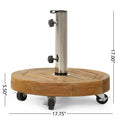 Ralph Round Umbrella Base Teak Concrete