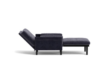 Grey Sofa Chair With Recline Fuction Grey Velvet Metal Primary Living Space Medium Soft Loose Back Pillow Top Arms Foam Fabric Metal 1 Seat