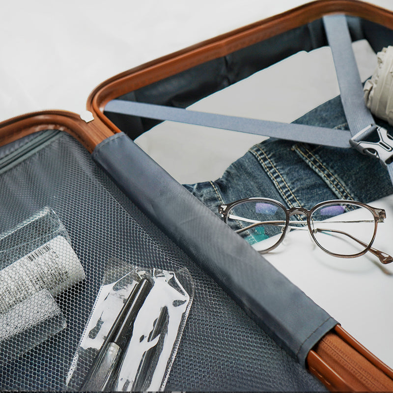 Abs Luggage Sets 6 Pieces, Expandable Suitcase Sets With Duffel Bags, Blue Blue Abs