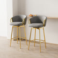 30 Inch Dining Chairs Set Of 2 Modern Style 360 Swivel Bar Chairs With Simple Design, Comfortable High Stools, And Flexible Dining Chairs Suitable For Bars, Restaurants,Velvet Bar Chair Beige Grey