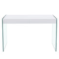 The Top Of The Coffee Table Is Made Of Mdf And White Stickers, And The Sides Are Clear Tempered Glass. The Design Is Simple And Elegant, And The Structure Is Strong. White Mdf Glass