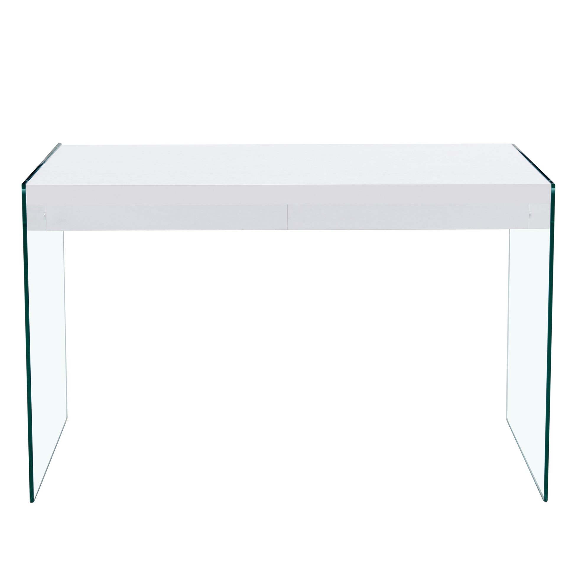 The Top Of The Coffee Table Is Made Of Mdf And White Stickers, And The Sides Are Clear Tempered Glass. The Design Is Simple And Elegant, And The Structure Is Strong. White Mdf Glass