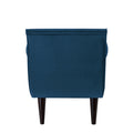 Alma Tufted Flared Arm Entryway Bench, Satin Teal Blue Velvet Blue Foam Velvet