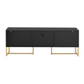 Modern Tv Stand For Tv Up To 70 Inches,Tv Cabinet With 1 Drawer, 2 Cabinets And Metal Legs, Handles And Anti Tip Device For Living Room Black 70 79 Inches Mdf