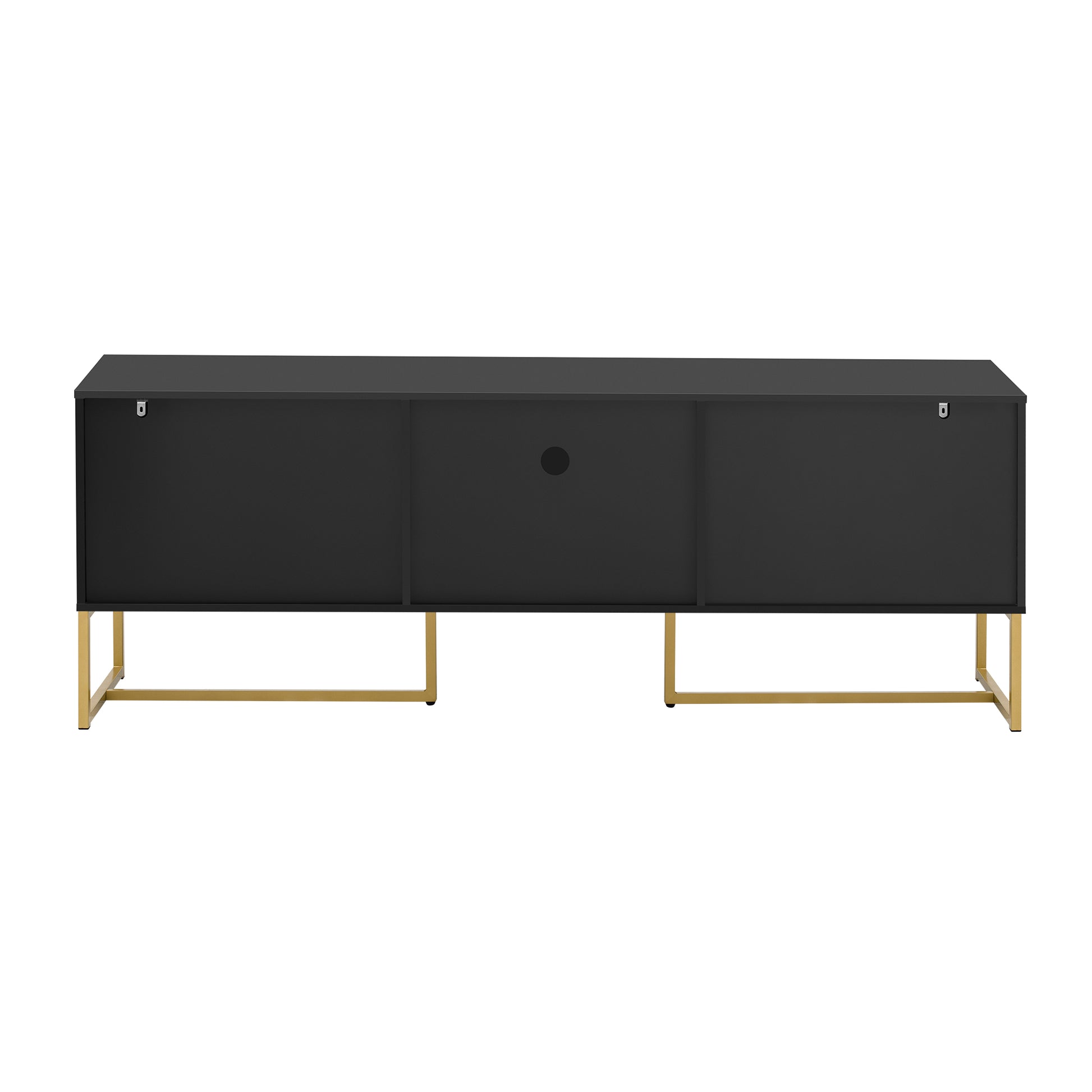 Modern Tv Stand For Tv Up To 70 Inches,Tv Cabinet With 1 Drawer, 2 Cabinets And Metal Legs, Handles And Anti Tip Device For Living Room Black 70 79 Inches Mdf