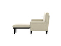 Ivory Corduroy Sectional Sofa: Convertible 3 Seater Sofa, L Shaped Sofa, And Bed Ivory Velvet Metal Primary Living Space Medium Soft Loose Back Pillow Top Arms Foam Fabric Metal 3 Seat