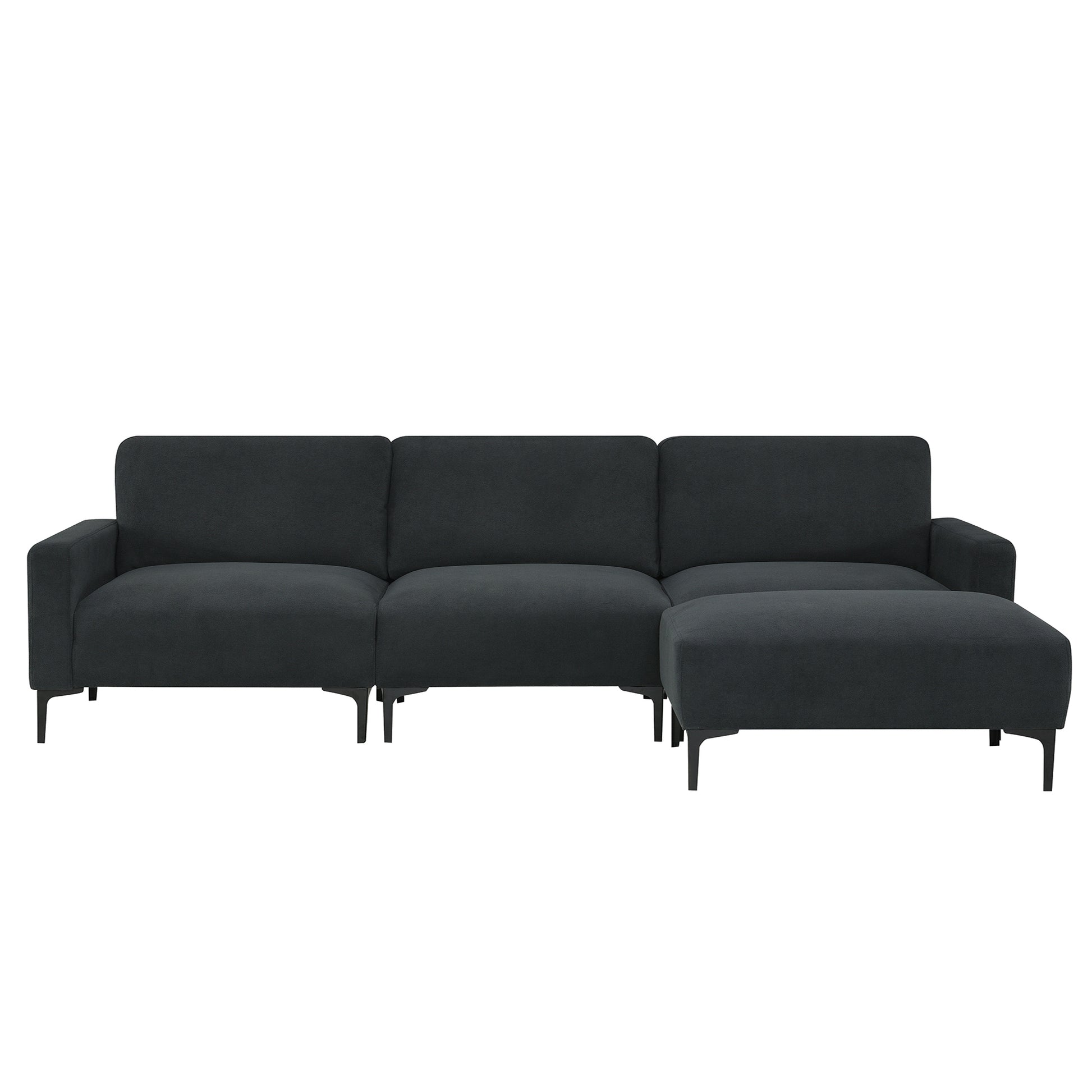 103.5*59" Modern L Shaped Sectional Sofa, 4 Seat Velvet Fabric Couch Set With Convertible Ottoman,Freely Combinable Sofa For Living Room, Apartment, Office,Apartment,2 Colors Dark Grey Velvet 4 Seat