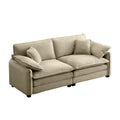 Warm And Cozy Living Room Sofa With 4 Pillows Upholstered Large Deep Seat 2 Seater Sofa For Living Room,Tan Corduroy Tan Corduroy 2 Seat