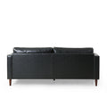 Mirod Comfy 3 Seat Sofa With Wooden Legs, Pu, For Living Room And Study Black Pu 3 Seat