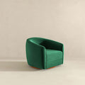 Elise Mid Century Modern Dark Green Velvet Swivel Chair Green Mid Century Modern Foam Solid Wood,Velvet