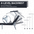 Outsunny Outdoor Lounge Chair, Adjustable Folding Chaise Lounge, Tanning Chair With Sun Shade For Beach, Camping, Hiking, Backyard, Black Black Steel