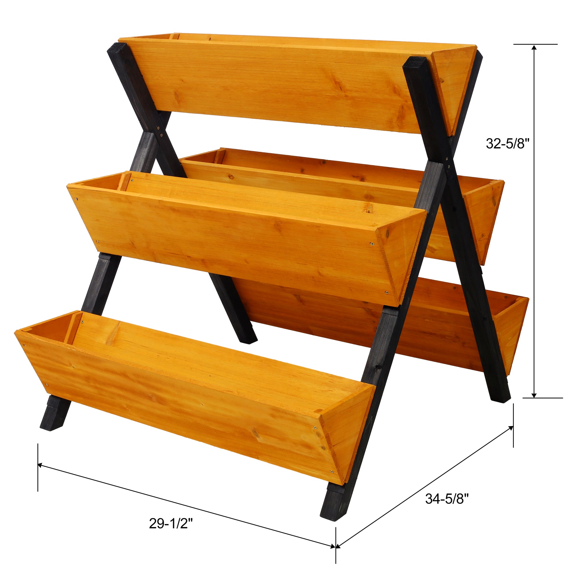 3 Tiers Wooden Vertical Raised Garden Bed With Legs,Brown Planter Raised Beds Kit For Flowers Herbs Vegetables Brown Wood