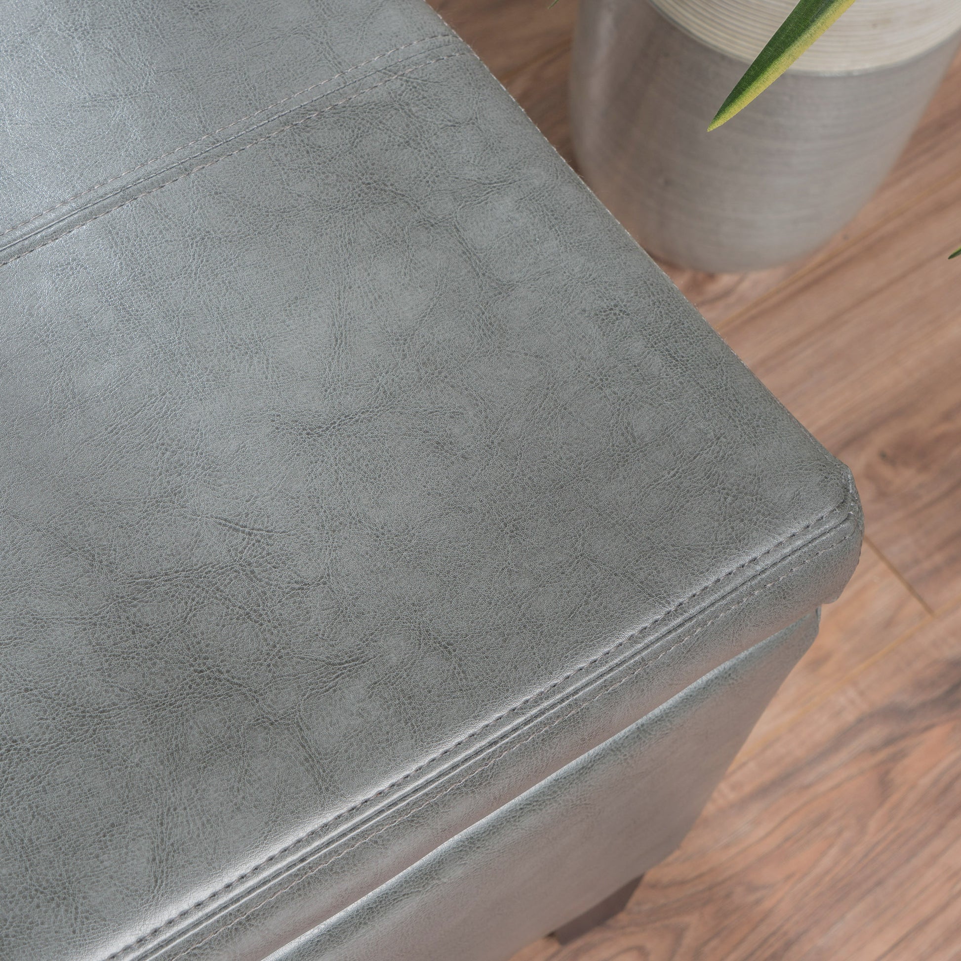 Glouster Storage Ottoman V2 Dark Grey Pu