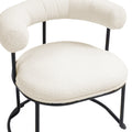 Coolmore Boucle Dining Chairs Set Of 2, Mid Century Modern Curved Backrest Chair, Round Upholstered Kitchen Chairs Beige Boucle Beige Foam Mdf Metal