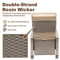 Outdoor Recliner Chair, Patio Recliner With Hand Woven Wicker, Flip Table Push Back, Adjustable Angle, 6.8'' Thickness Cushions, Reclining Lounge Chair For Indoor And Outdoor, Beige Yes Beige Garden & Outdoor Steel Rattan