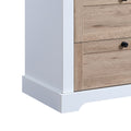 Autumn Modern 6 Drawer Master Dresser With Interlock Drawer Feature Drawer Slide And Interlock Pre Assembly, Wide Dressers For Bedroom 6 Deep Drawers For Closet Organizer Easy Assembly, White Oak Oak Natural Wood Off White White Bedroom American