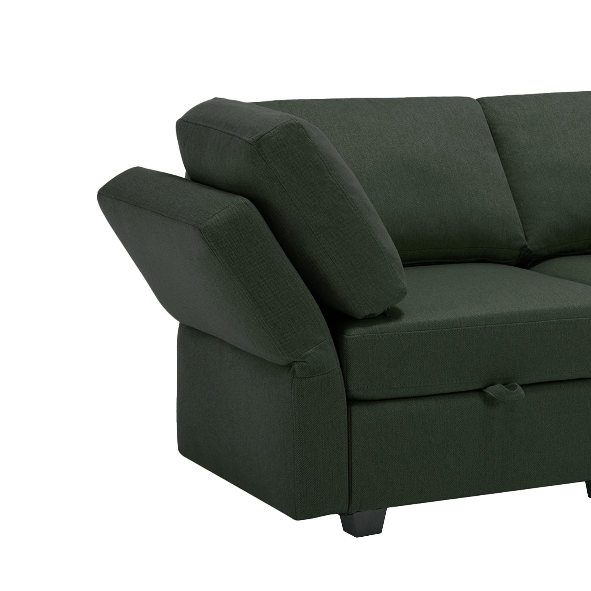 4 Seat Sofa Bed Upholstered Sofa Sleeper, Space Saving Sof Bed2 Seat Sofa With Storage Space Under Seatsall Arms And Backs Adjustabled For Ultimate Comfort Seating Green Green Polyester 4 Seat