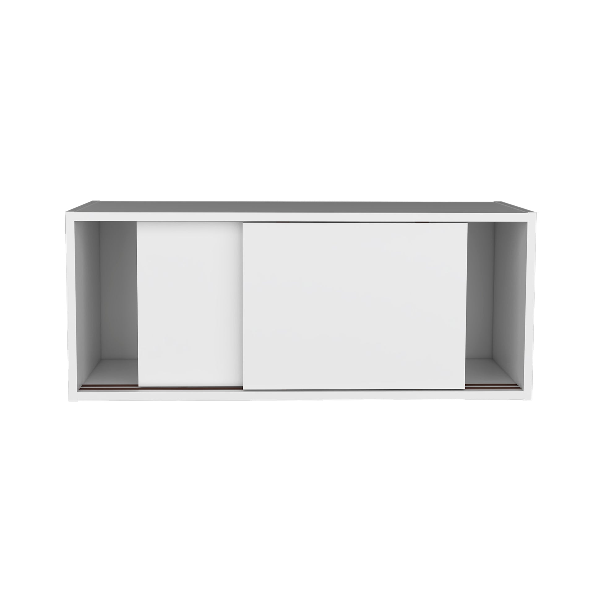 Wall Cabinet 13" H, 2 Sliding Doors, 1 Shelf, White White Solid Wood Mdf Engineered Wood