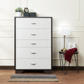 White And Espresso 5 Drawer Chest Espresso White Bedroom Contemporary Particle Board Mdf