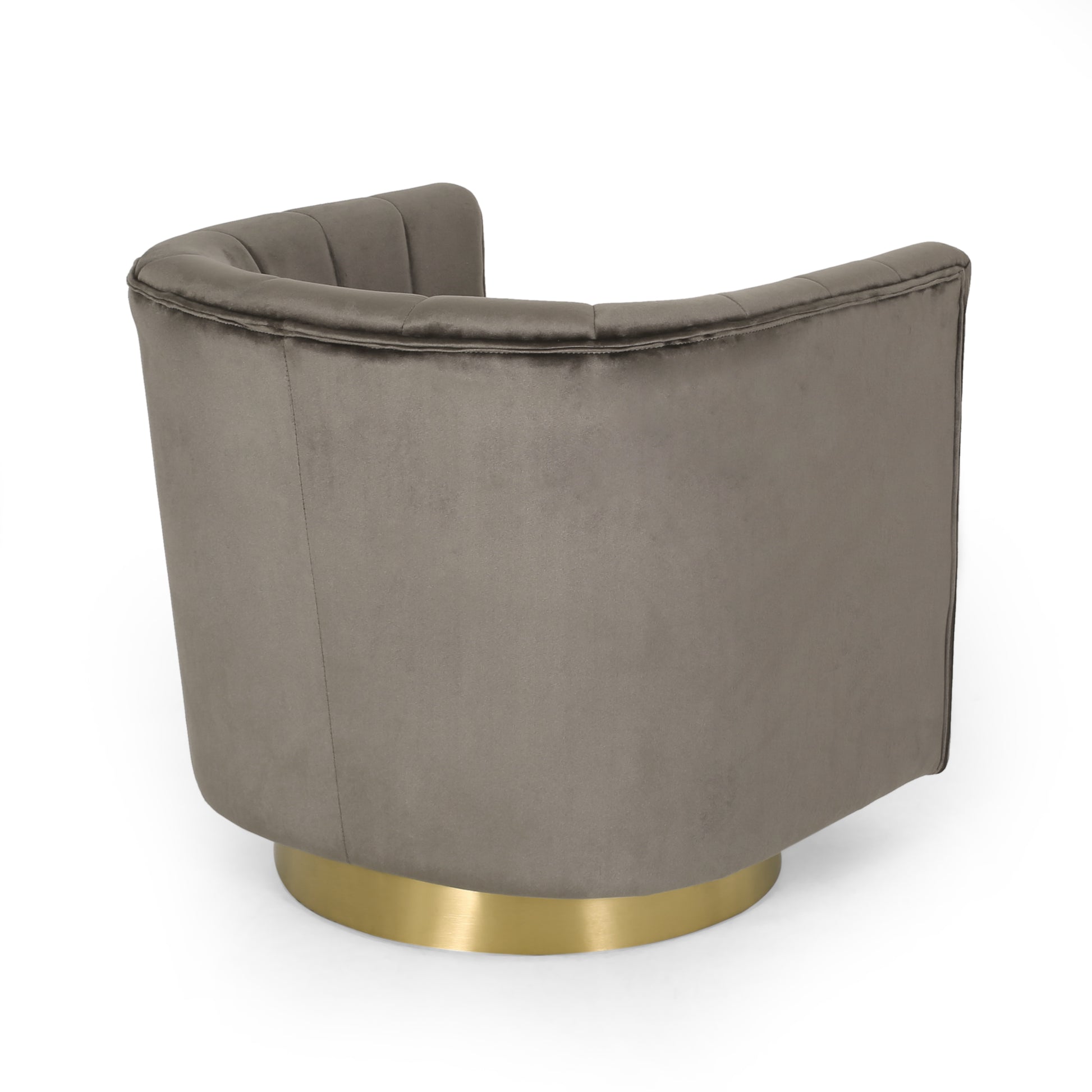 Swivel Arm Chair Grey Velvet
