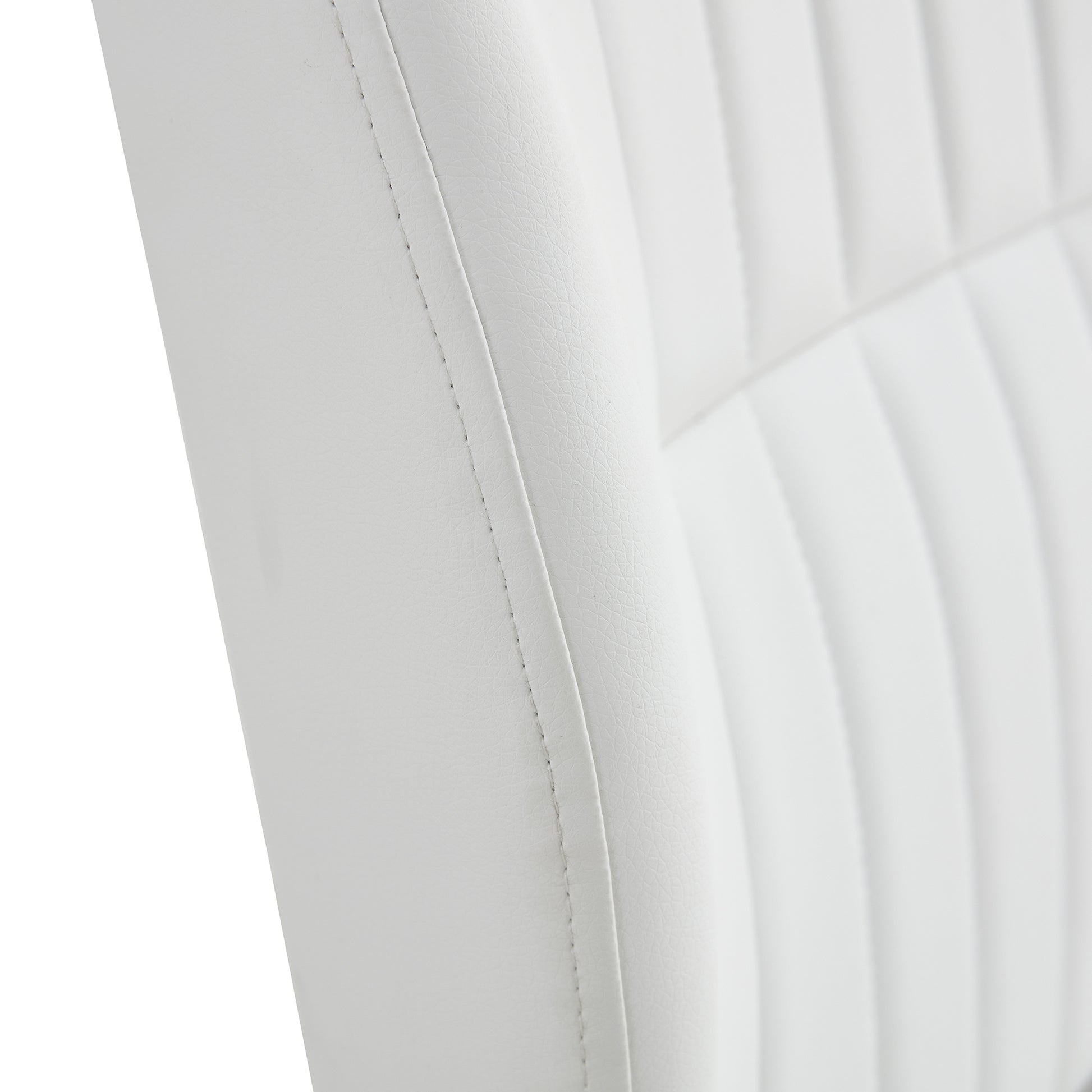 Table And Chair Set, Modern Luxurious White Imitation Marble Pattern Mdf Dining Table,Rectangular Dining Table, Matched With Uniquely Shaped Pu High Backrest Seats,Suitable For Various Occasions. White Seats 4 Mdf