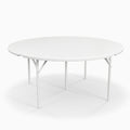 Round Plastic Folding Table With Carrying Handle, 66