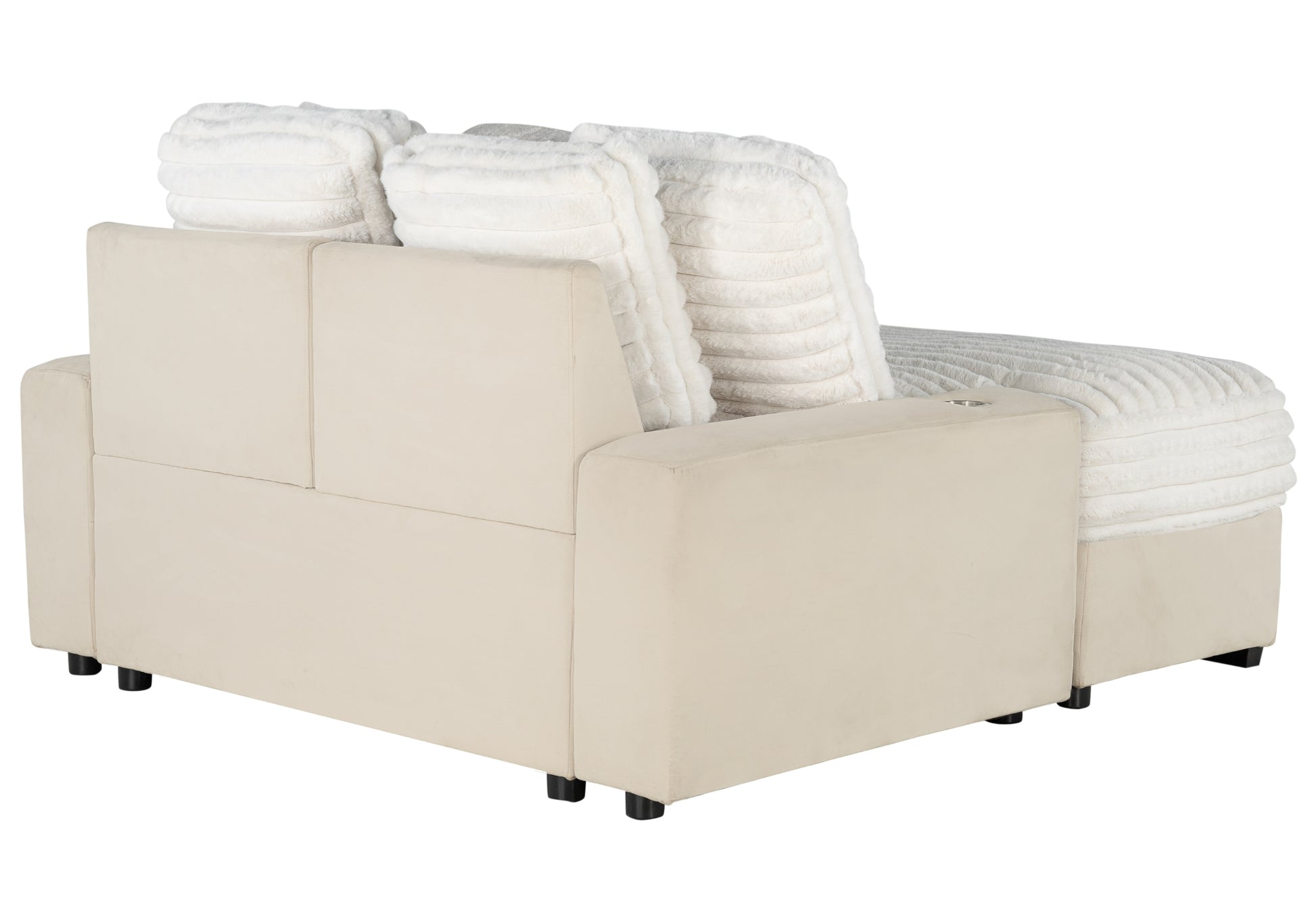 Shine Beige Lounger Sofa With Usb Beige Fabric